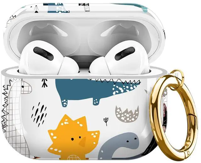 Main image of for Cute Airpods Pro 3 Case Clear, Soft TPU Air Pods Pro 3rd Generation Cover Protective Skin Girl Women with Gold Keychain for iPod Pro 3 Gen 2025 - Cartoon Dinosaurs