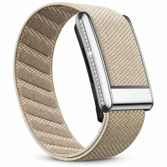 Main image of Nylon Replacement Wristband Compatible with WHOOP 5.0, One, Peak & Life, Adjustable Elastic Strap with Cubic Zirconia-Accented Clasp, Not for Gen 4, Black