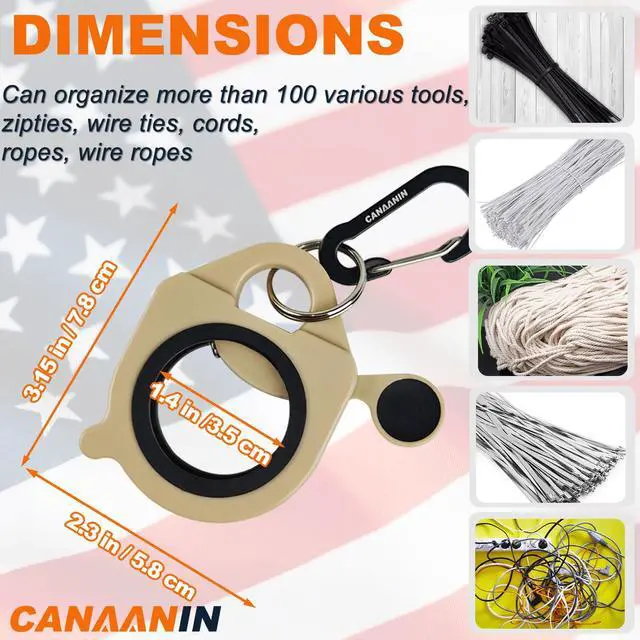 Alt view image 6 of 7 - Zip Tie Holder Cable Tie Holder Heavy-Duty Colored Upgraded for Tool Belt Organized Strong Efficient for Electrician Tool Storage Reusable Portable 8 Pack (Khaki)