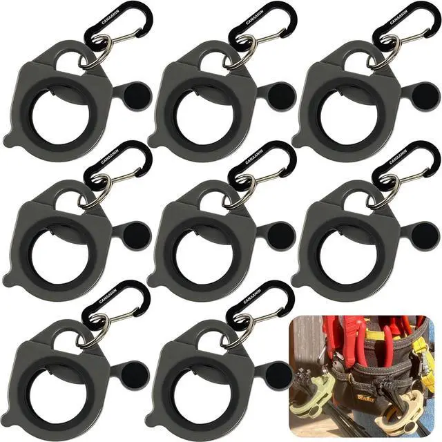 Main image of Zip Tie Holder Cable Tie Holder Heavy-Duty Colored Upgraded for Tool Belt Organized Strong Efficient for Electrician Tool Storage Reusable Portable 8 Pack (Grey)