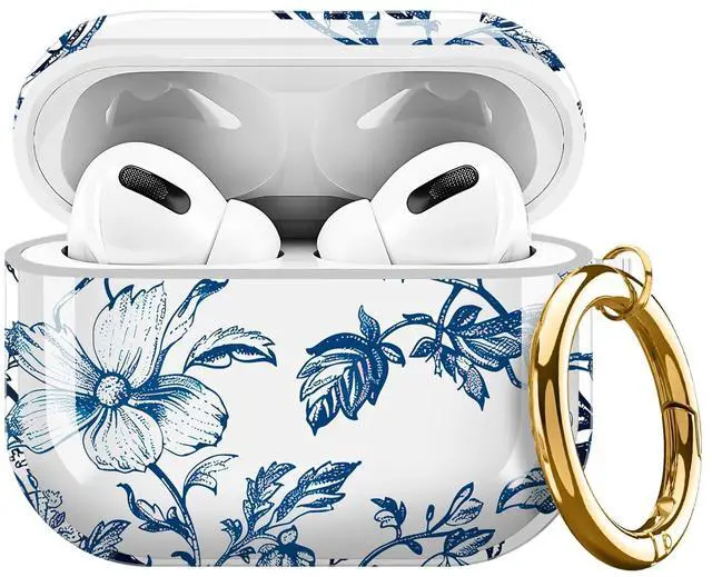 Main image of for Cute Airpods Pro 3 Case Clear, Soft TPU Air Pods Pro 3rd Generation Cover Protective Skin Girl Women with Gold Keychain for iPod Pro 3 Gen 2025 - Blue Flower