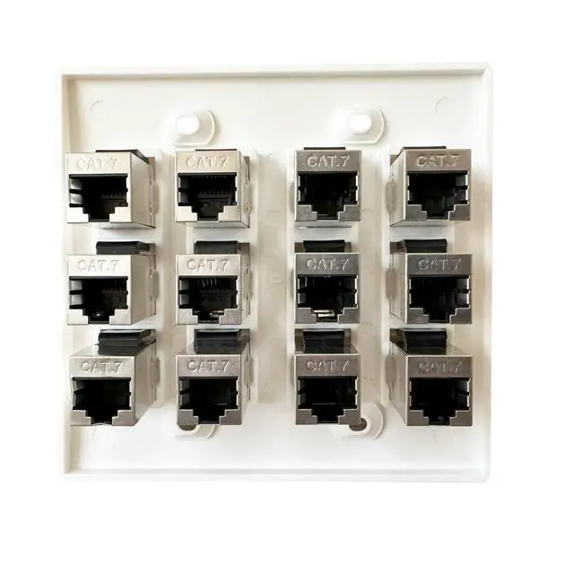 Alt view image 3 of 7 - Cat7 Wall Plate - RJ45 Ethernet Wall Outlet, Female to Female Cat 7 Plate, for Network Setup - White (12 Port)