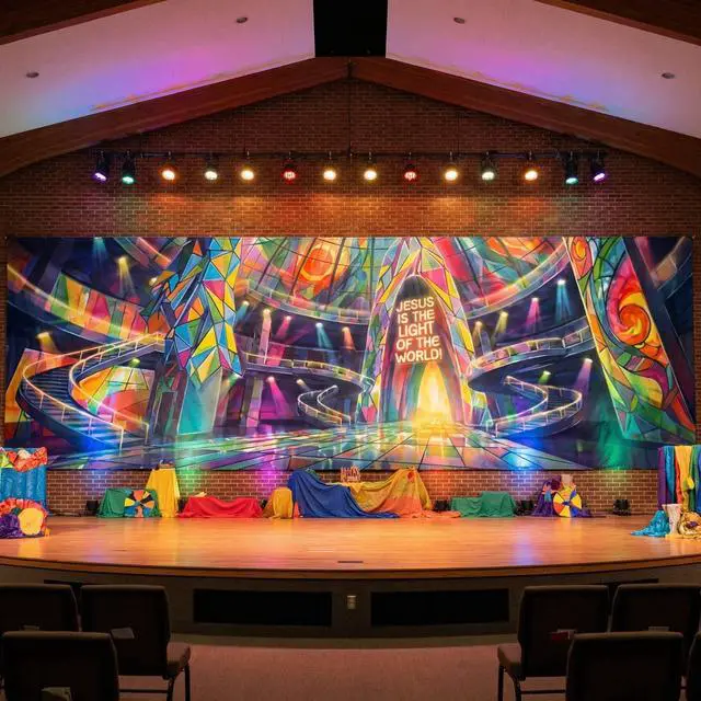 Alt view image 6 of 6 - Rainforest Falls VBS 2026 Background,Stage,6x18 Ft | Rainforest Falls VBS 2026 Background,Stage,6x18 Ft