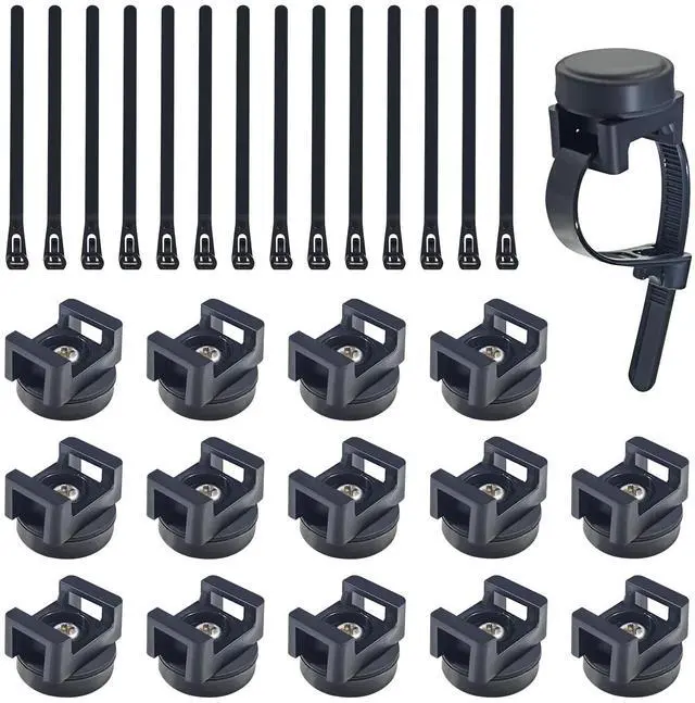 Main image of 15pcs Magnetic Cable Zip Tie Base, Wire Cable Holder, Cable Ties Mount Wire Clips, Cable Management Base Organization, Multipurpose for Cable Wire Holder Clip (Black)