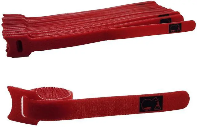 Main image of CableLock Cable Ties - 50 Pack - 8 Inch Reusable Cord Organizers - Clean Cable Management for Gaming and Home Office (Red)