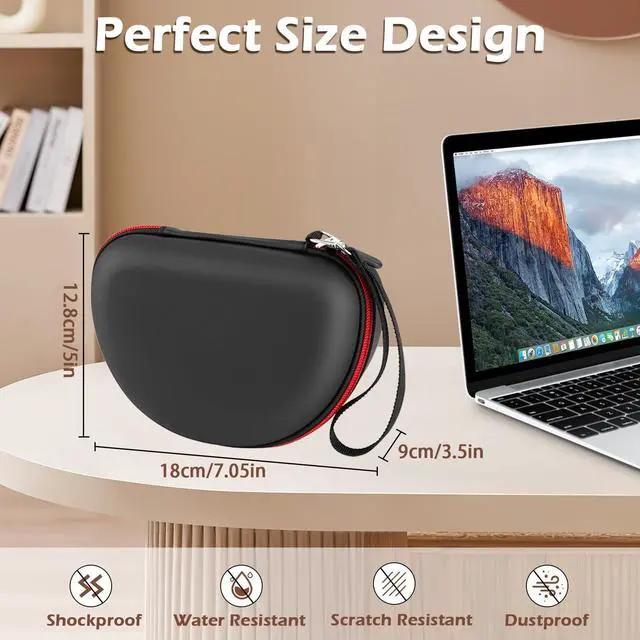 Alt view image 3 of 7 - Hard Shell Travel Case Compatible with Beats Studio Pro/Studio3/Solo4/Solo3/ Solo 2 Bluetooth On-Ear Headphones (Black)