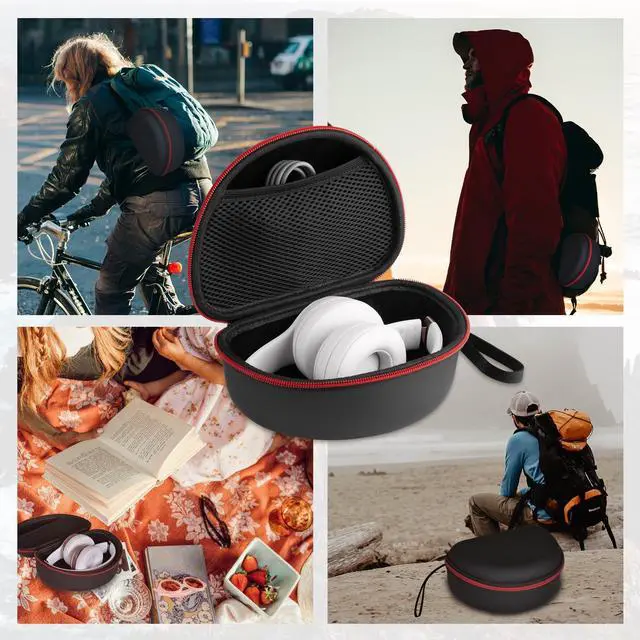 Alt view image 6 of 7 - Hard Shell Travel Case Compatible with Beats Studio Pro/Studio3/Solo4/Solo3/ Solo 2 Bluetooth On-Ear Headphones (Black)