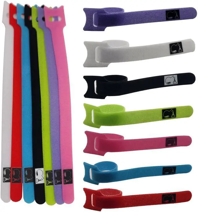 Alt view image 4 of 5 - CableLock Cable Ties - 50 Pack - 8 Inch Reusable Cord Organizers - Clean Cable Management for Gaming and Home Office (Blue)