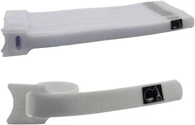 Main image of CableLock Cable Ties - 50 Pack - 8 Inch Reusable Cord Organizers - Clean Cable Management for Gaming and Home Office (White)