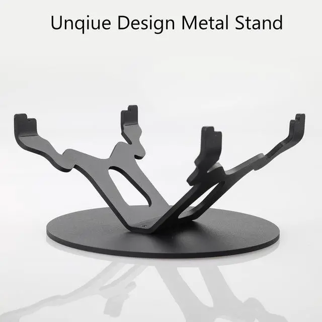 Alt view image 4 of 6 - Multi-Functional Metal Stand for Desktop Black Sand Effect Speaker Desktop Speaker Mount Stands Mini Plant Holder (Round)