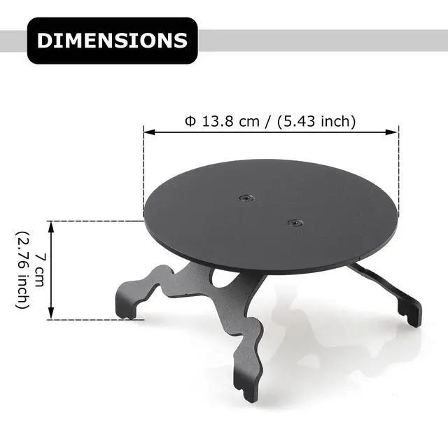 Alt view image 2 of 6 - Multi-Functional Metal Stand for Desktop Black Sand Effect Speaker Desktop Speaker Mount Stands Mini Plant Holder (Round)