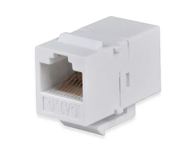 Alt view image 4 of 7 - Ethernet & Coax Wall Plate - Cat6 Coax Keystone Wall Plate with 2 RJ45 Ethernet Ports + 2 TV Coax Cable/F-Type Insert Jacks