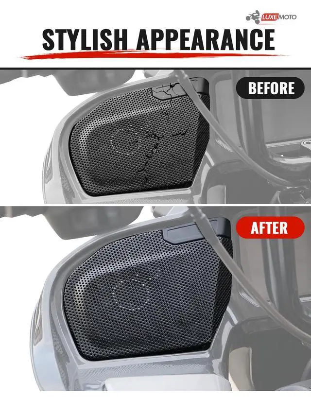 Alt view image 3 of 6 - Front Fairing Speaker Grills Metal Mesh Cover for Harley Road Glide 2024+ | Protection Covers,Sturdy and Durable,Perfect Fit for CVO FLTRXSE 2023-2026, FLTRX FLTRXSTSE 2024-2026 FLTRT FLTRXL 2026