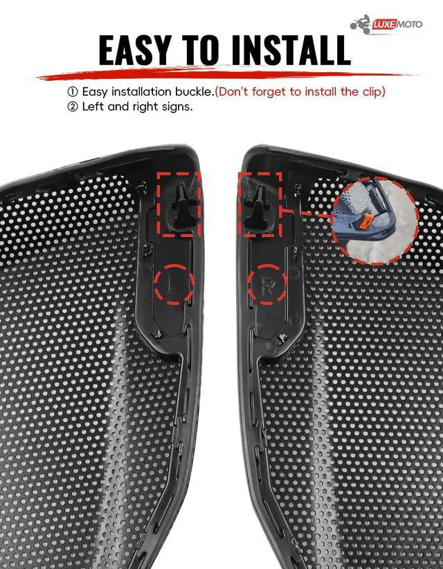 Alt view image 5 of 6 - Front Fairing Speaker Grills Metal Mesh Cover for Harley Road Glide 2024+ | Protection Covers,Sturdy and Durable,Perfect Fit for CVO FLTRXSE 2023-2026, FLTRX FLTRXSTSE 2024-2026 FLTRT FLTRXL 2026