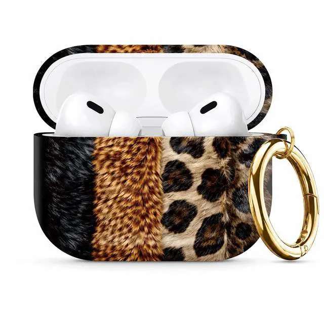Main image of Compatible with AirPod Pro 3 Case 2025,Shockproof Protective Cover with Keychain,Multi-Theme Graphic Design Shell for Men Women,Ideal for Gym&Travel(Leopard Fur Texture Closeup)