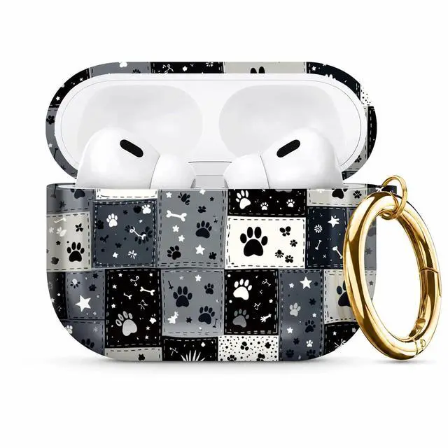 Main image of Compatible with AirPod Pro 3 Case 2025,Shockproof Protective Cover with Keychain,Multi-Theme Graphic Design Shell for Men Women,Ideal for Gym&Travel(Paw Prints Stars Bones Dots Patterns)