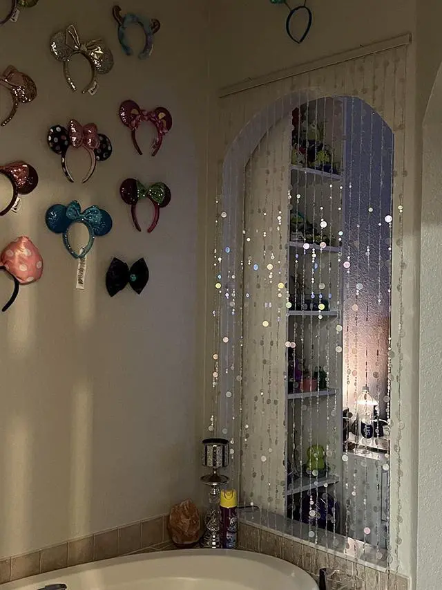Alt view image 7 of 7 - Silver Bubble Beaded Curtain 3' Wide x 6' Long,Room Divider - Beaded Curtain for Party Wedding Home Kids Bedroom Backdrop Doorway Decorationss (1pc 3FTx6FT, Silver)