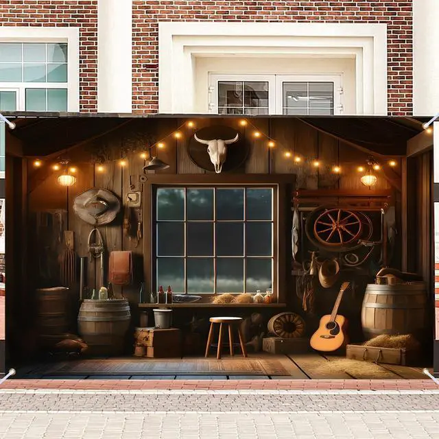 Main image of Western Backdrop Cabin Photography 90x70 Polyester | Cowboy Backdrop Country Decoration Background Hall Saloon Studio (Cabin Interior)