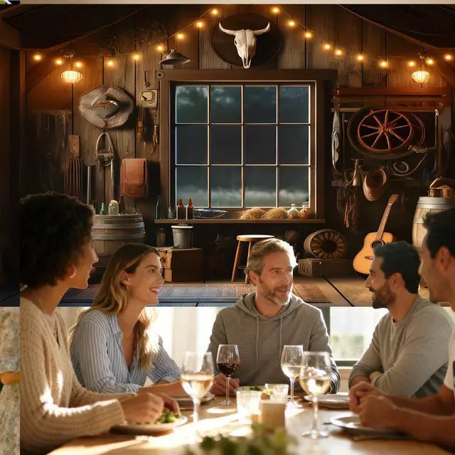 Alt view image 7 of 7 - Western Backdrop Cabin Photography 90x70 Polyester | Cowboy Backdrop Country Decoration Background Hall Saloon Studio (Cabin Interior)
