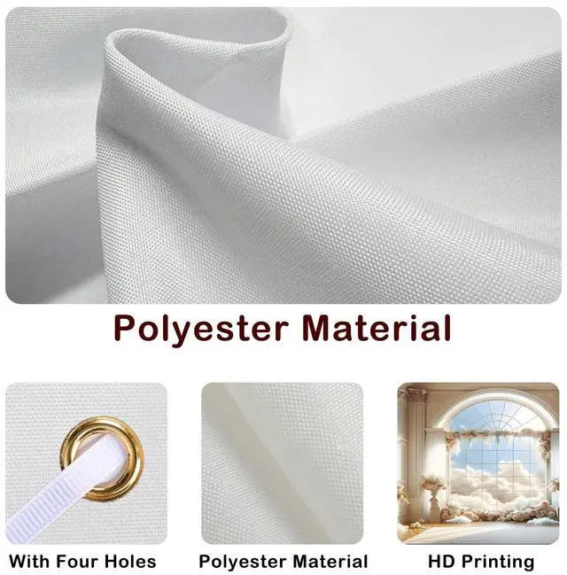 Alt view image 4 of 6 - Wedding Backdrop Floral Window Ceremony 90x70 Polyester | Wedding poster photo backdrop ceremony decoration background hall room studio (Floral Window)