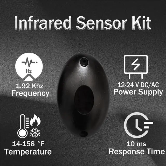 Alt view image 3 of 5 - Safety Photocell Infrared Beam Sensor Photoelectric Motion Detector for Roller Door Opener Automatic Swing Sliding Gate Openers Garage Door Openers Access Control Security Alarm Systems