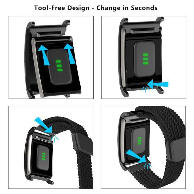 Alt view image 7 of 7 - 3-Pack Bands Compatible with WHOOP 5.0 | Includes Magnetic Silicone Strap, Stainless Steel Mesh Loop & Woven Nylon Sports Wristband with Custom Adapters