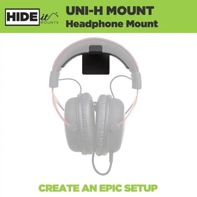 Alt view image 2 of 6 - Uni-H Universal Headset Wall Mount - American Company, Black Steel Gaming Accessories for Gaming Headsets, Headphones, VR Headsets and More