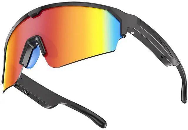 Main image of Bluetooth Audio Smart Sports Glasses for Men Women, Gradient Red | Open-Ear Speakers, Hands-Free Calls, UV400 Protection, IPX5 Waterproof, Polarized Sunglasses for Cycling Running Hiking