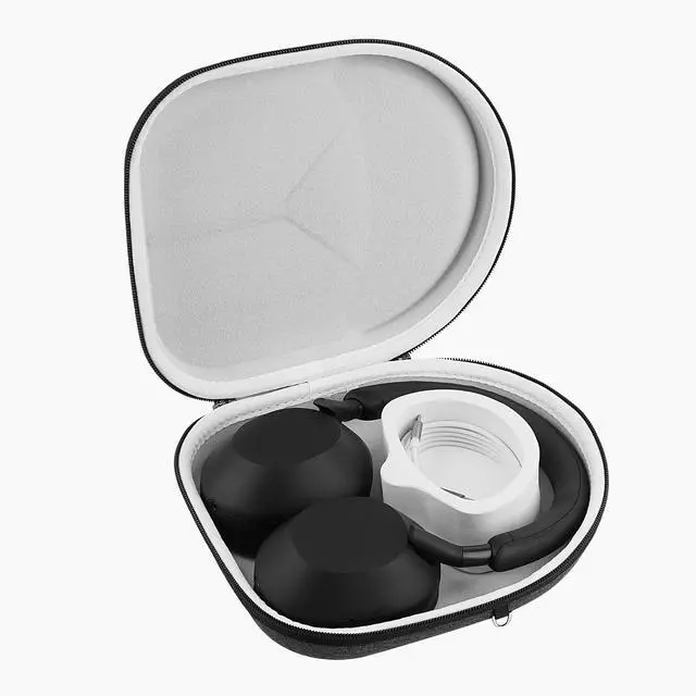 Alt view image 3 of 6 - Shield Headphones Case Compatible with Sony WH-1000XM5, WH-1000XM4, WH-1000XM3, WH-CH720N, Replacement Hard Shell Travel Carrying Bag with Cable Storage (Dark Grey)