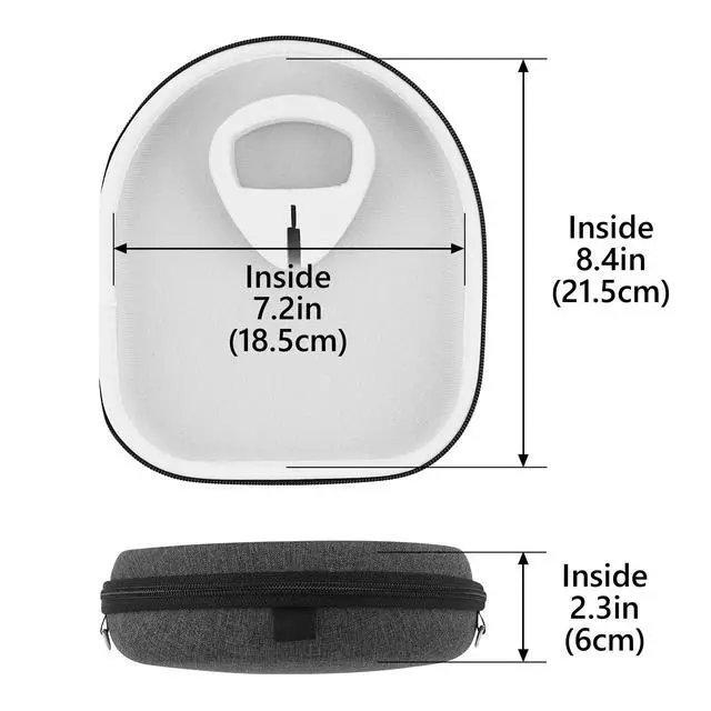 Alt view image 5 of 6 - Shield Headphones Case Compatible with Sony WH-1000XM5, WH-1000XM4, WH-1000XM3, WH-CH720N, Replacement Hard Shell Travel Carrying Bag with Cable Storage (Dark Grey)