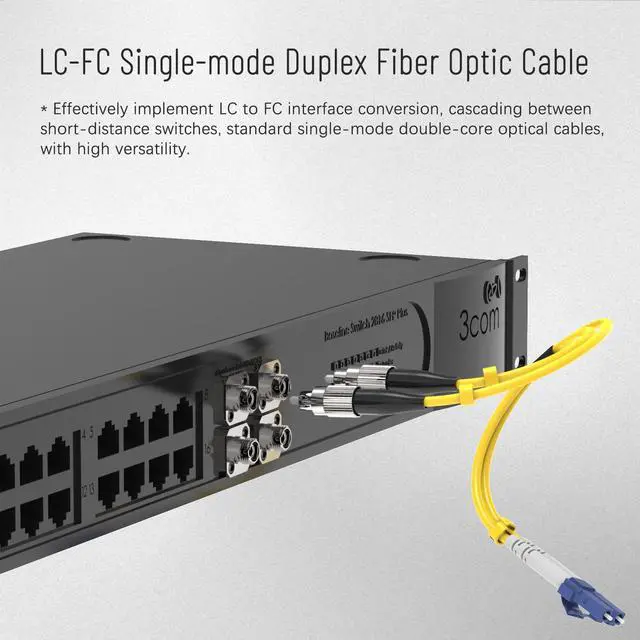 Alt view image 2 of 6 - 0.7 ft LC to FC Fiber Optic Adapter Cable Singlemode Duplex Hybrid Mutual | Singlemode 9/125 LCFC duplex jumperbidirectional interconnectionsupports 1G100G transmission10km@1310nm/40km@1550nm