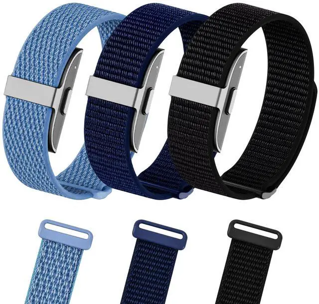 Main image of 3 Pack Nylon Loop Bands for Hume Band Replacement Strap for Hume Band 1.0 | Hand Washable and Quick-drying, Soft Breathable Adjustable Wristband for Hume Health Band Fitness Tracker, Hook Loop Band