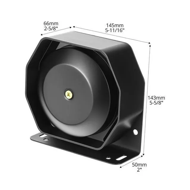 Alt view image 6 of 7 - 200W Siren Speaker 130dB Ultra Slim Octagon Compact Flat Horn, Heavy Duty Aluminum Housing PA System Speaker, 8 Ohm for Police, Fire & Truck Use1 Pack