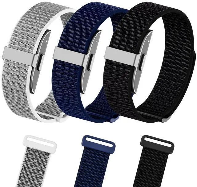 Main image of 3 Pack Nylon Loop Bands for Hume Band Replacement Strap for Hume Band 1.0 | Hand Washable and Quick-drying, Soft Breathable Adjustable Wristband for Hume Health Band Fitness Tracker, Hook Loop Band