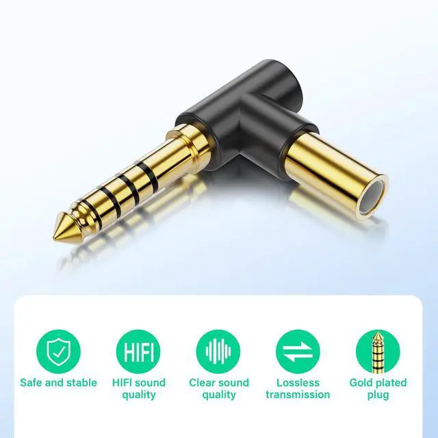 Alt view image 5 of 7 - 4.4mm to 3.5mm TRS Headphone Audio Adapter, Balanced Male to Stereo Female, HiFi Gold Plated Plug, Converter for Walkman DAP Headphone Amp