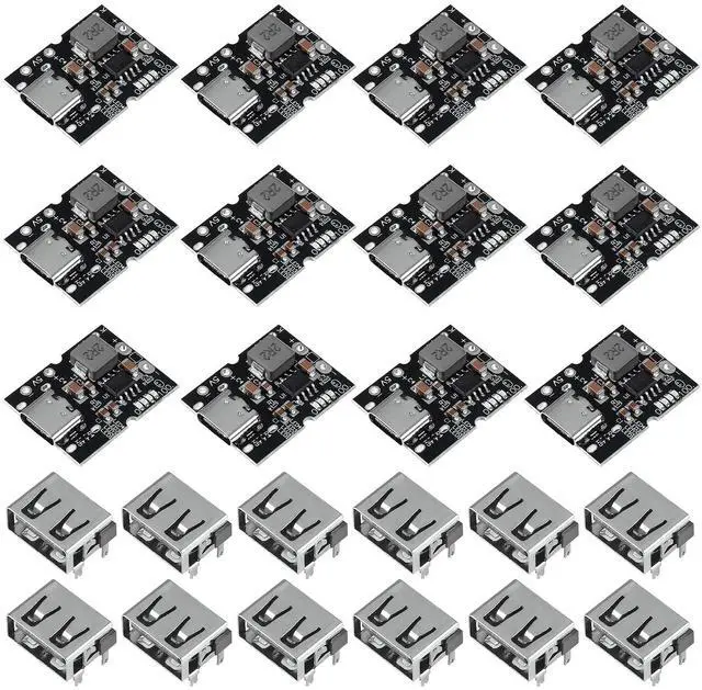 Main image of 12PCS Type-C USB 5V 2A Boost Converter Step-Up Power Module Mobile Power Bank Accessories with Protection LED Indicator (Type-C No Welding)