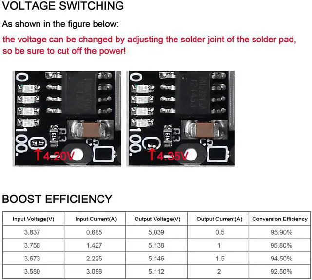 Alt view image 6 of 6 - 12PCS Type-C USB 5V 2A Boost Converter Step-Up Power Module Mobile Power Bank Accessories with Protection LED Indicator (Type-C No Welding)