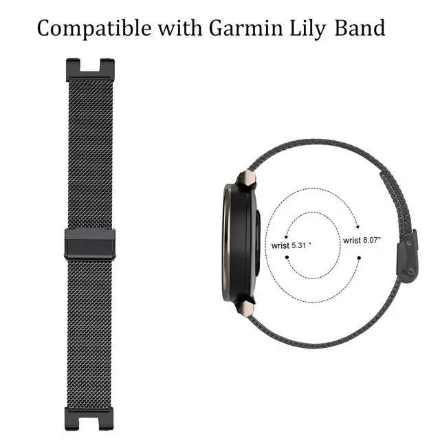 Alt view image 3 of 6 - Metal band for Garmin Lily, Stainless Steel band for Garmin Lily ladies