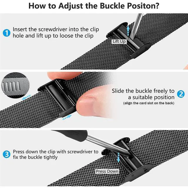 Alt view image 4 of 6 - Metal band for Garmin Lily, Stainless Steel band for Garmin Lily ladies