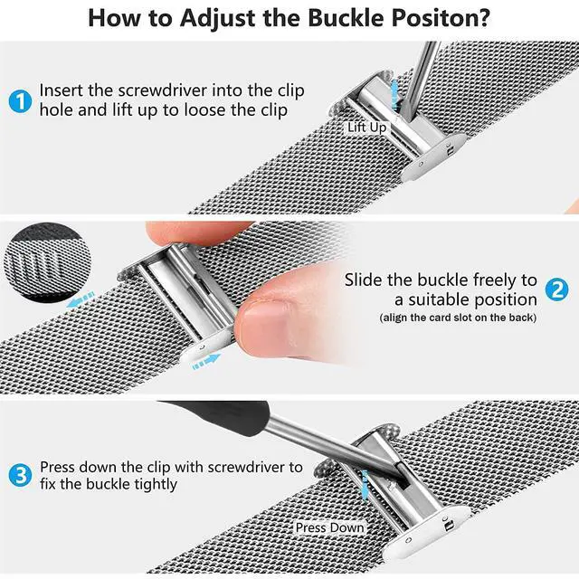 Alt view image 4 of 6 - Metal band for Garmin Lily, Stainless Steel band for Garmin Lily ladies
