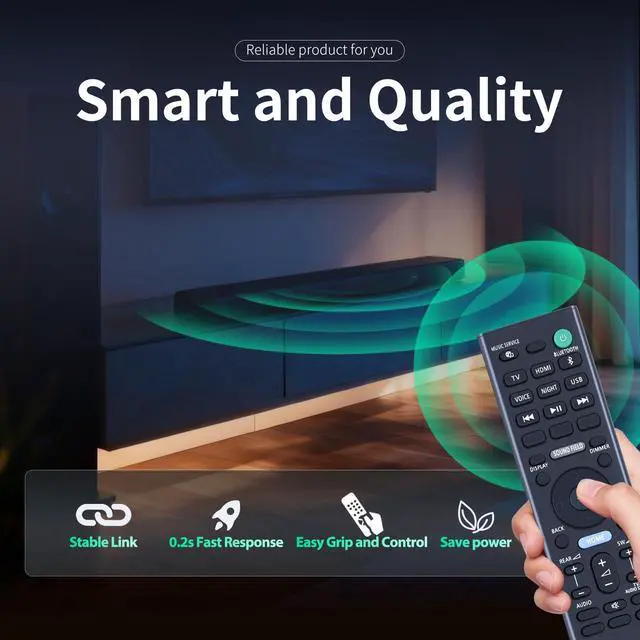 Alt view image 3 of 7 - RMT-AH510U Replacement Remote Control for Sony Soundbar Speaker HT-A5000