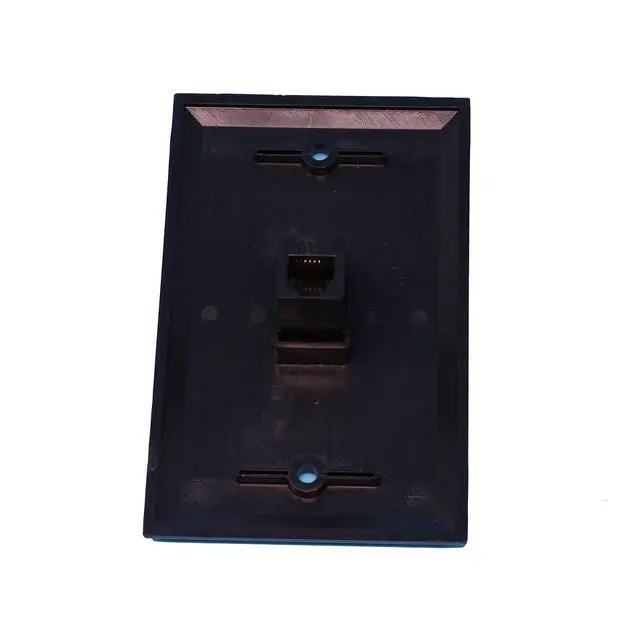Alt view image 2 of 2 - Rj11/12 Phone Black Wall Plate 1 Gang Flat Black