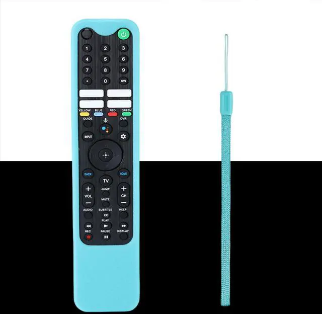 Alt view image 2 of 7 - Glowing Anti-Slip Remote rase for Sony TV RMF-TX621U RMF-TX520U RMF-TX500T RMF-TX621E RMF-TX520E Remote Controller Shockproof Washable Skin-Friendly Anti-Lost Remote Cover with Loop(Blue)