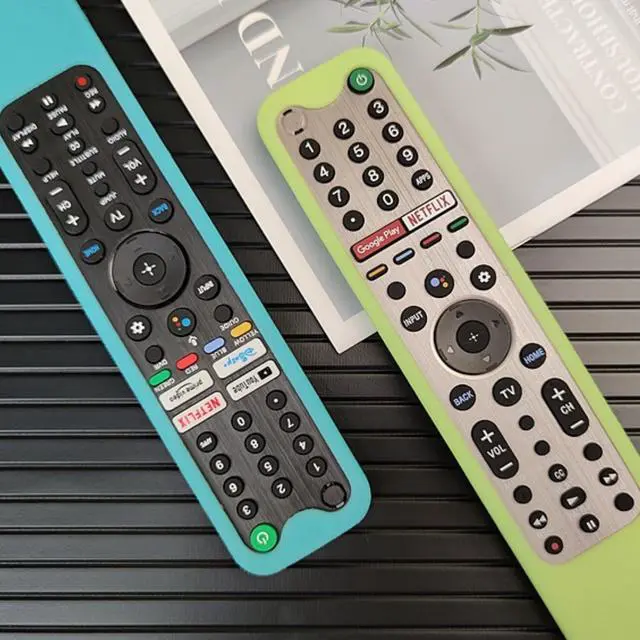 Alt view image 4 of 7 - Glowing Anti-Slip Remote rase for Sony TV RMF-TX621U RMF-TX520U RMF-TX500T RMF-TX621E RMF-TX520E Remote Controller Shockproof Washable Skin-Friendly Anti-Lost Remote Cover with Loop(Blue)