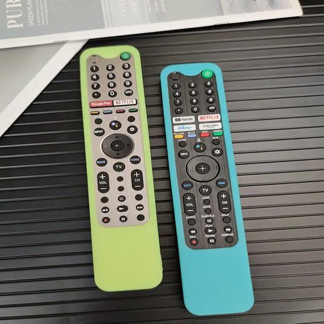 Alt view image 5 of 7 - Glowing Anti-Slip Remote rase for Sony TV RMF-TX621U RMF-TX520U RMF-TX500T RMF-TX621E RMF-TX520E Remote Controller Shockproof Washable Skin-Friendly Anti-Lost Remote Cover with Loop(Blue)