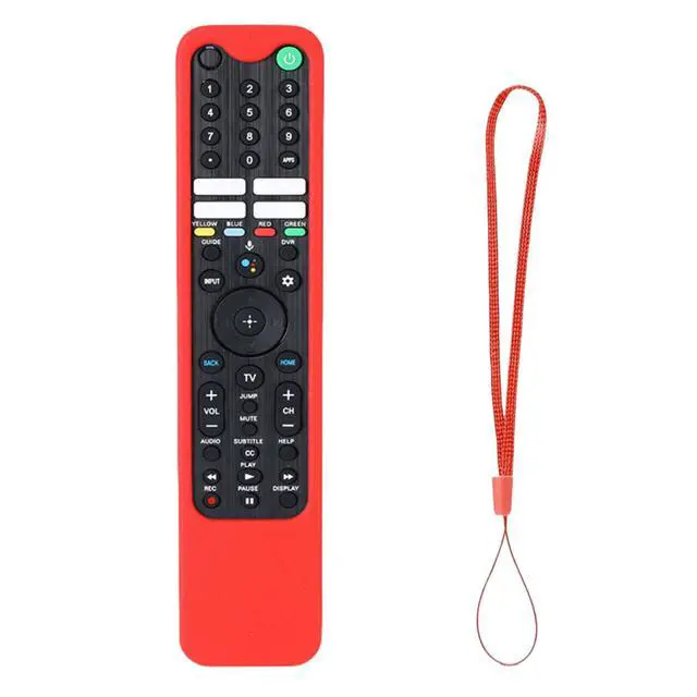 Alt view image 2 of 6 - Anti-Slip Remote Case for Sony TV RMF-TX621U RMF-TX520U RMF-TX500T RMF-TX621E RMF-TX520E Remote Controller Shockproof Washable Skin-Friendly Anti-Lost Remote Cover with Loop(Red)