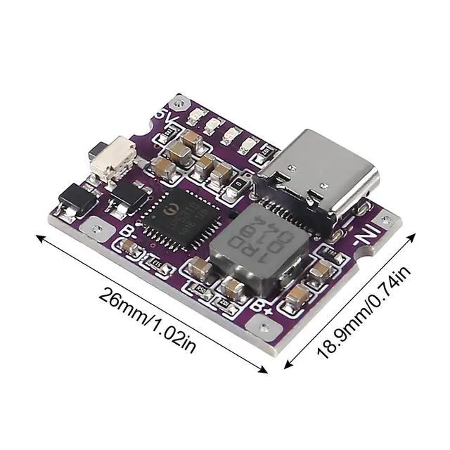 Alt view image 4 of 6 - 4Pcs Type-C USB 5V 3.1A Boost Converter Step-Up Power Module IP5310 Mobile Power Bank Accessories with Switch LED Indicator (Type-C 3.1A)