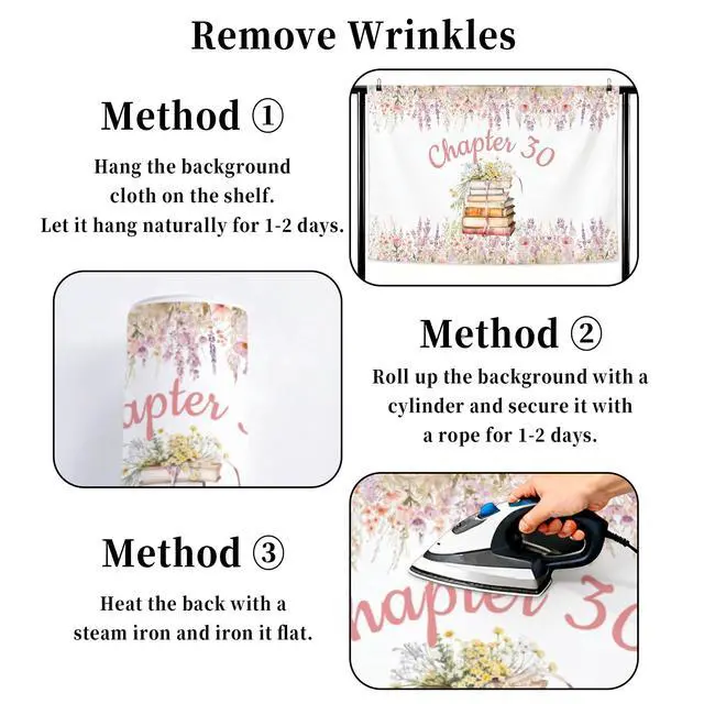 Alt view image 4 of 6 - Chapter 30 Birthday Backdrop Sign Books Lover 30th Birthday Decorations | Book Themed 30th Birthday Decorations 5x3ft Chapter 30 Backdrop Sign Reading Book Club Birthday Party Supplies