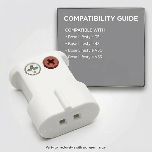Alt view image 2 of 4 - AC-2 Bare Speaker Wire Adapter/Connector for Bare Speaker Wire to Bose Lifestyle, Acoustimass Series V or Newer Speakers (White)