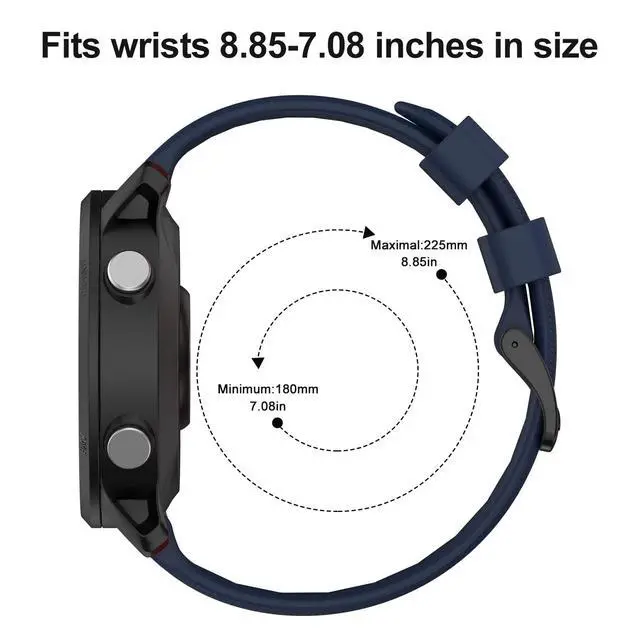 Alt view image 6 of 7 - 22mm Watch Band for Garmin Forerunner 955 745 945 965 935/Fenix 5 6